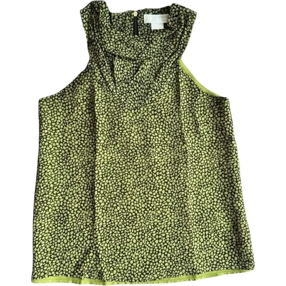Michael Kors Green Printed Sleeveless Top, US2
